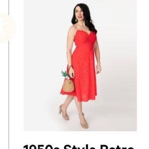 Red Eyelet summer dress